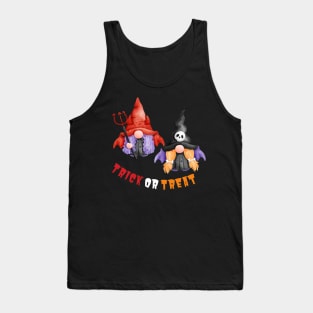 Trick or Treat Halloween! Cute Gnomes Halloween Witches Spooky Season Autumn Vibes Halloween Thanksgiving and Fall Color Lovers Tank Top